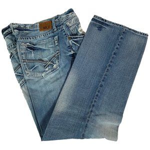 BKE Tyler 36x32 Mens Bootcut Distressed Jeans